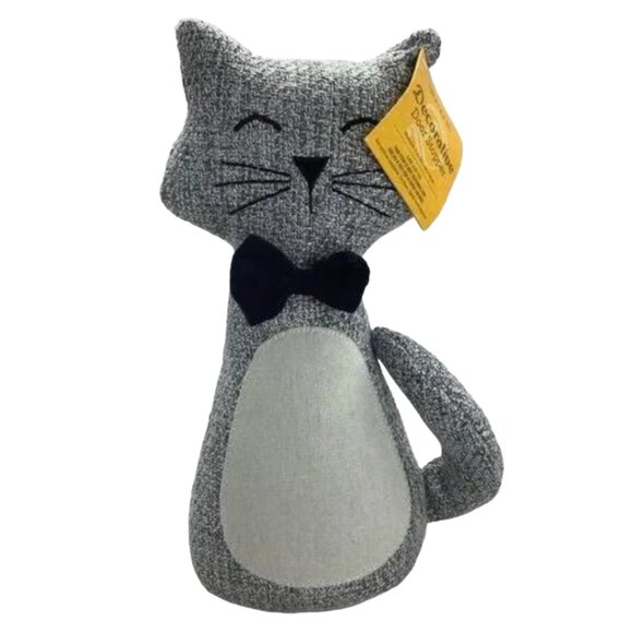 Elements Decorative Cat Door Stopper | NWT | Gray White Black - Picture 2 of 13